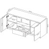 Комод 2Дв 3Ящ 2,0м Рома / Roma Глянець Білий MiroMark RM-168-WB
