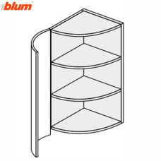 Кухонная секция Мери верхняя 30ВЗР/720 1дв Радиусное окончание Pro Blum MR-434W/9003gl MiroMark