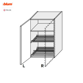 Кухонна секція Міленіум верхня 60ВС/900 1дв Сушка Pro Blum  +  Rejs Ліва ML-579W/9003L MiroMark