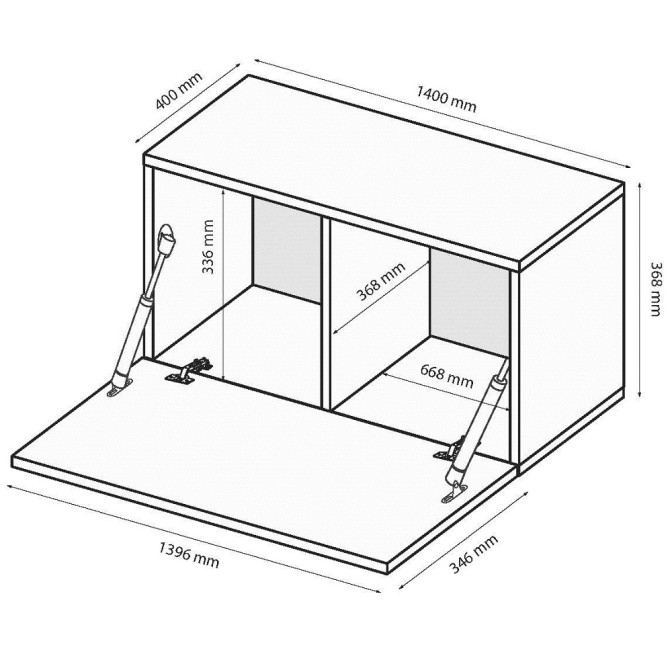 Секция BOX-43 TV 1,40 / MiroMark BX-43-WB/BL