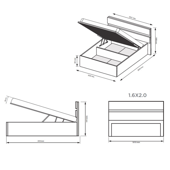 Ліжко з підйомним механізмом 1,6x2,0 Лілу / Lily Глянець Кашемір MiroMark LY-47-GC Ліжко з підйомним механізмом 1,6x2,0 Лілу / Lily Глянець Кашемір MiroMark LY-47-GC
