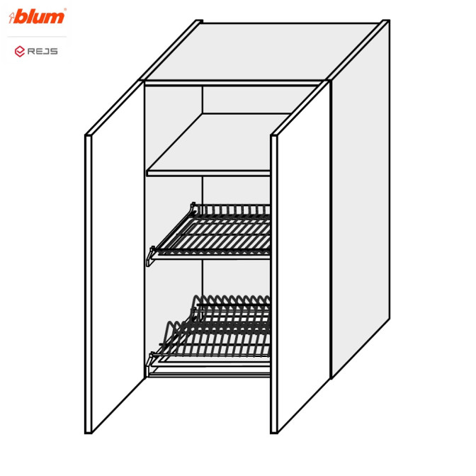 Кухонна секція Міленіум WG верхня 80ВС/900 2дв Сушка Pro Blum  +  Rejs ML-584W/01 MiroMark